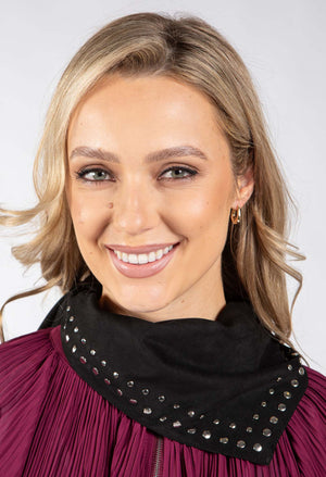 Faux Suede Studded Scarf
