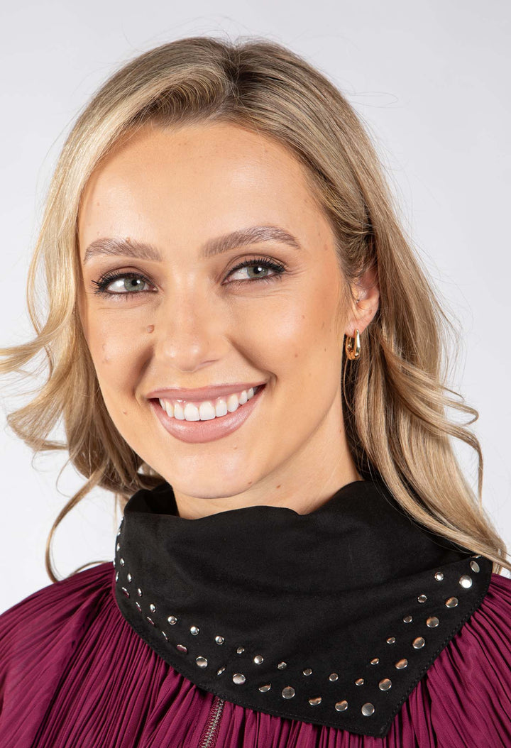 Faux Suede Studded Scarf
