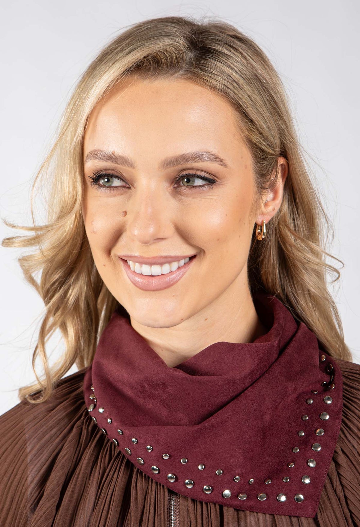 Faux Suede Studded Scarf