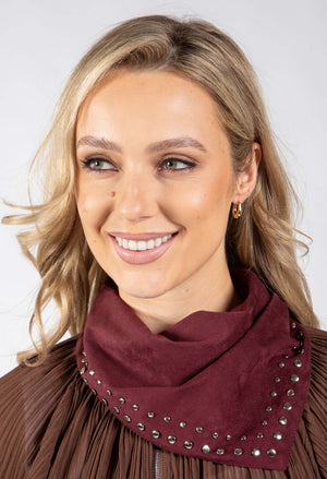 Faux Suede Studded Scarf