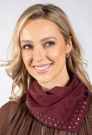 Faux Suede Studded Scarf