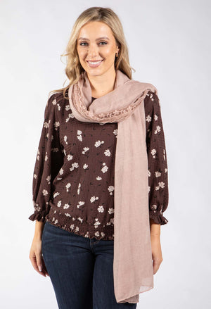 Floral Mesh Detail Scarf