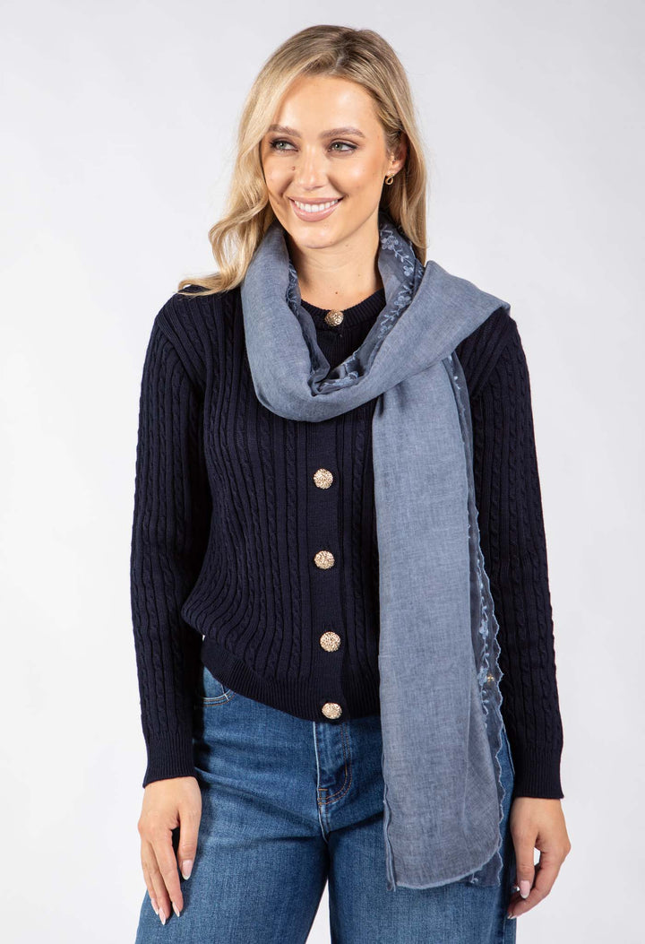 Floral Mesh Detail Scarf