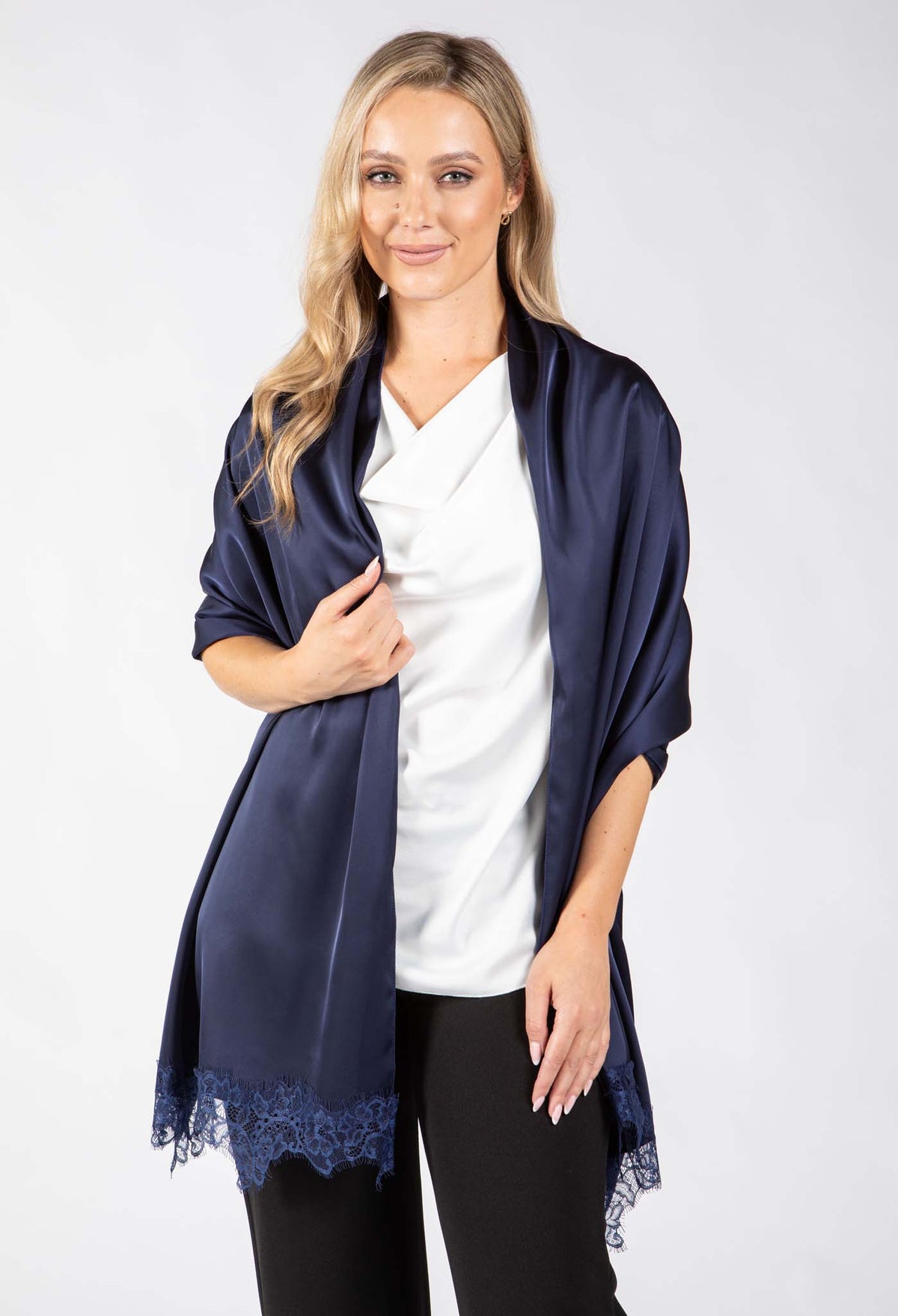 Lace Detail Satin Scarf