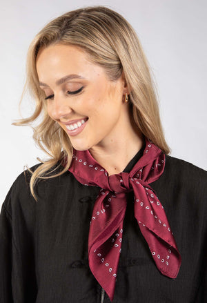 Paisley Print Satin Scarf