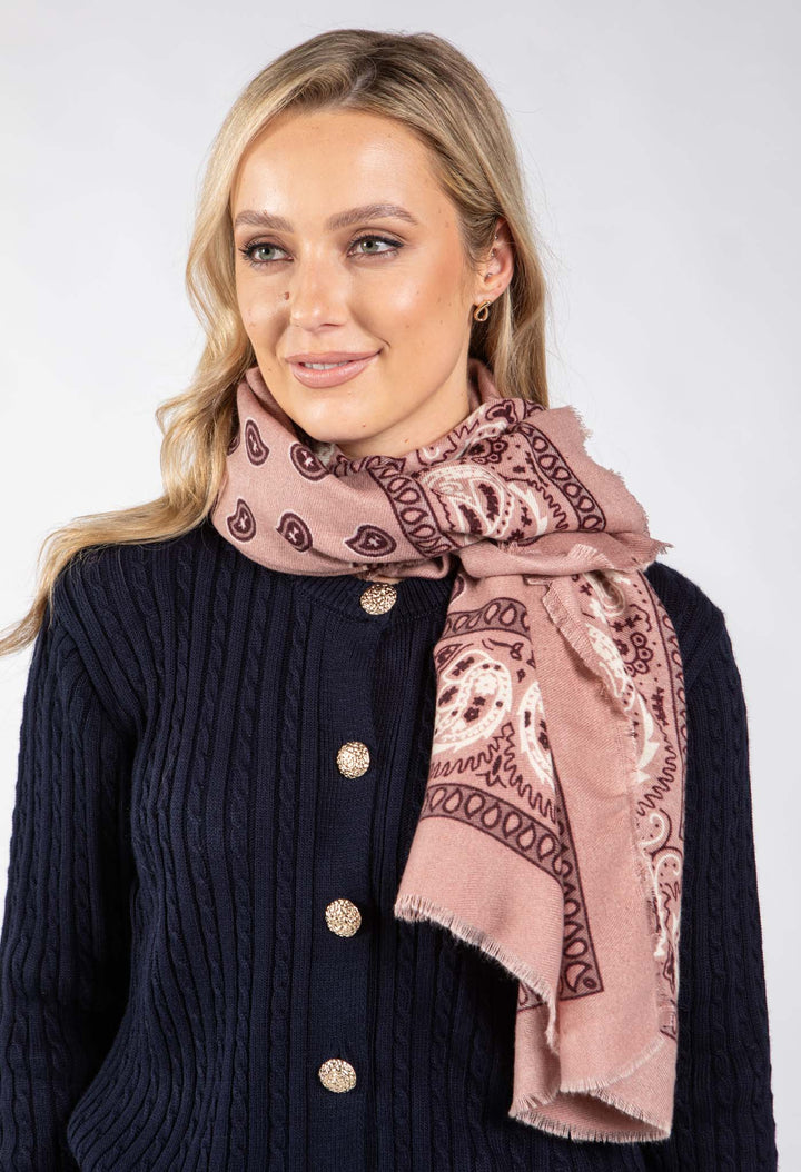 Paisley Print Knit Scarf