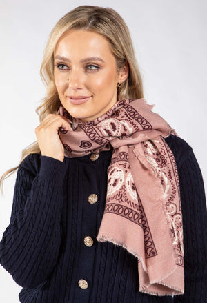Paisley Print Knit Scarf