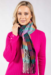 Check Design Knit Scarf