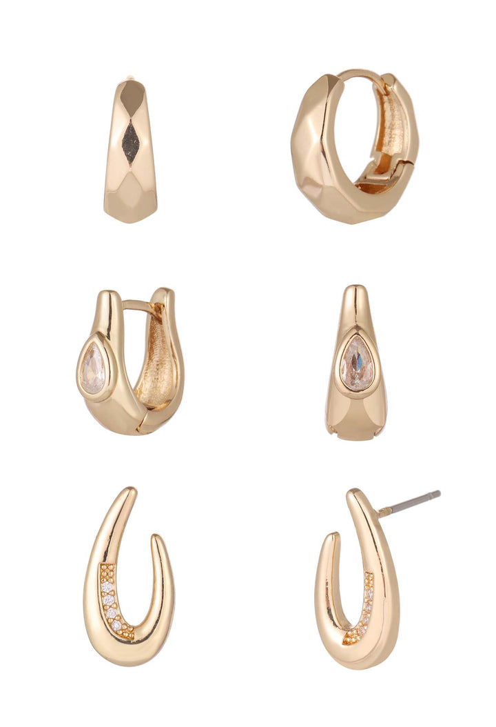 Cubic Zirconia 3-Pack Earrings