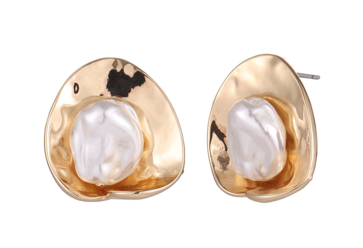 Pearl Disc Earrings