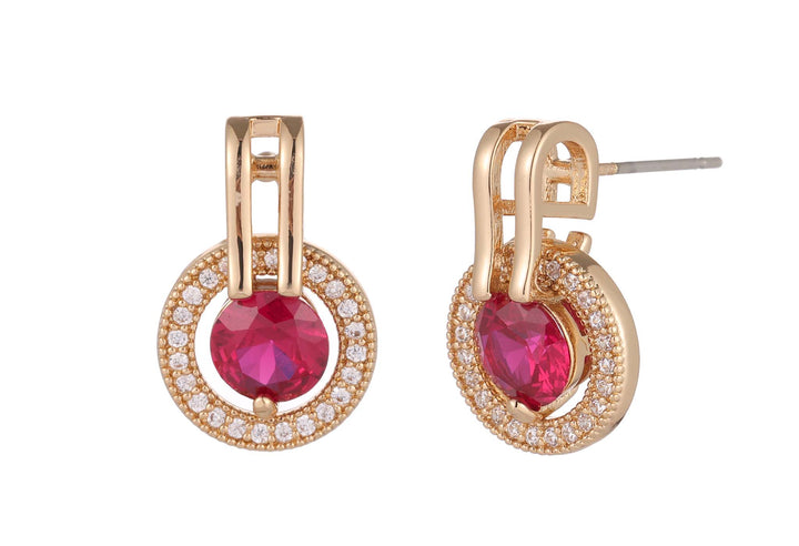Red Cubic Zirconia Earrings