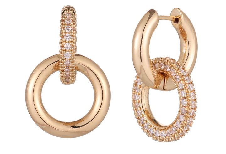 Double Hoop Drop Earrings