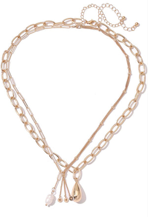 Contrast Chain with Faux Pearl