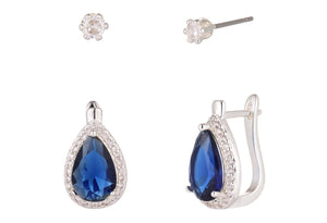 Blue Cubic Zirconia Set of Earrings