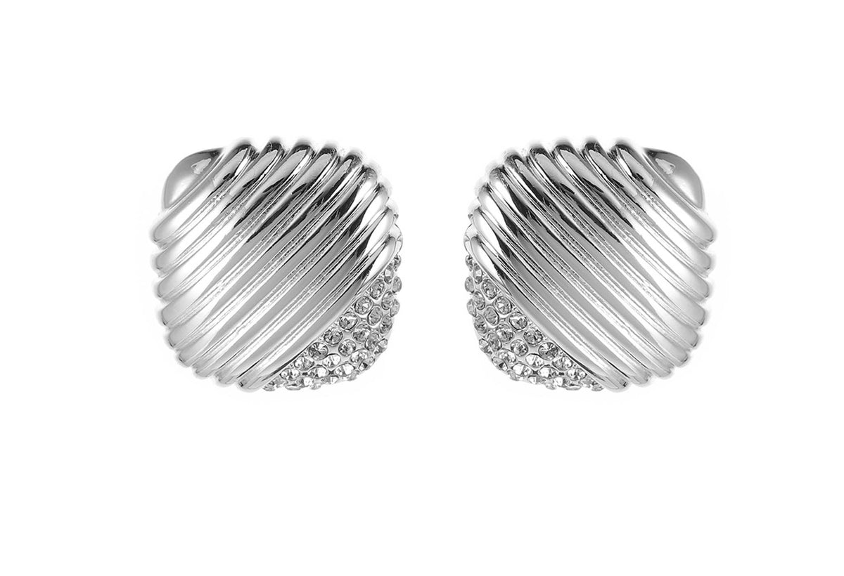 Glass Crystal Chunky Earrings