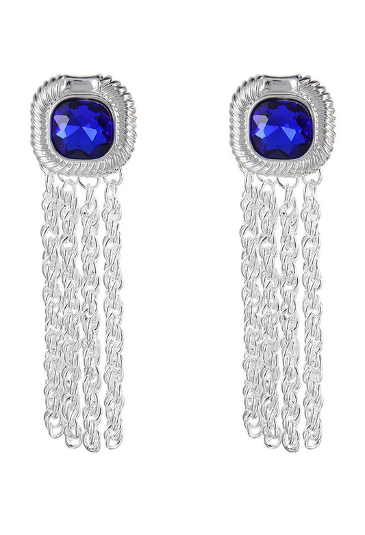 Blue Glass Crystal Earrings