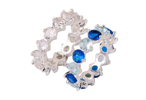 Blue Cubic Zirconia Rings