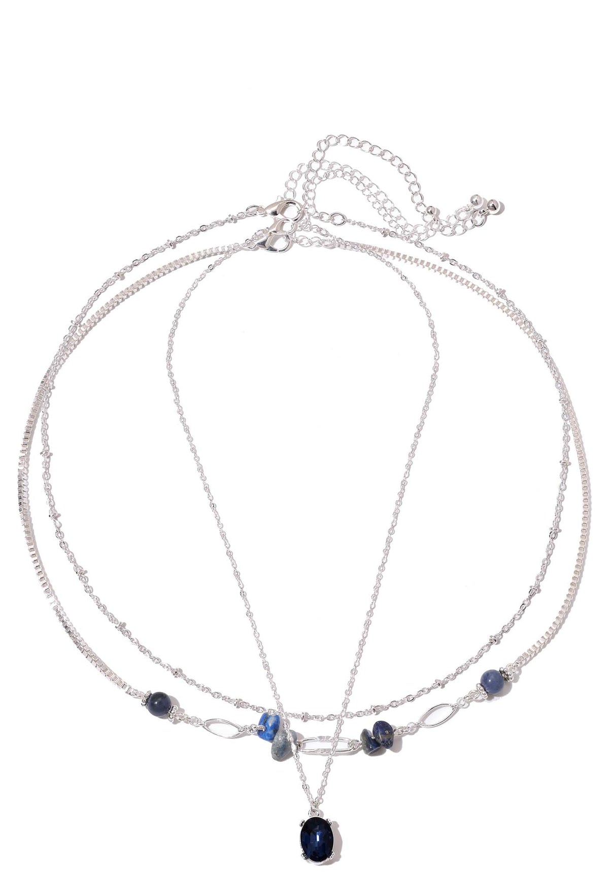 Blue Gemstone Necklace Set