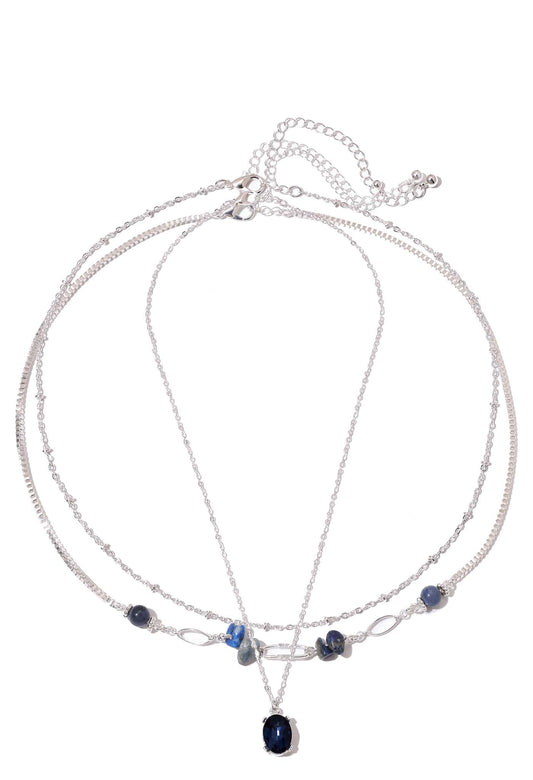 Blue Gemstone Necklace Set