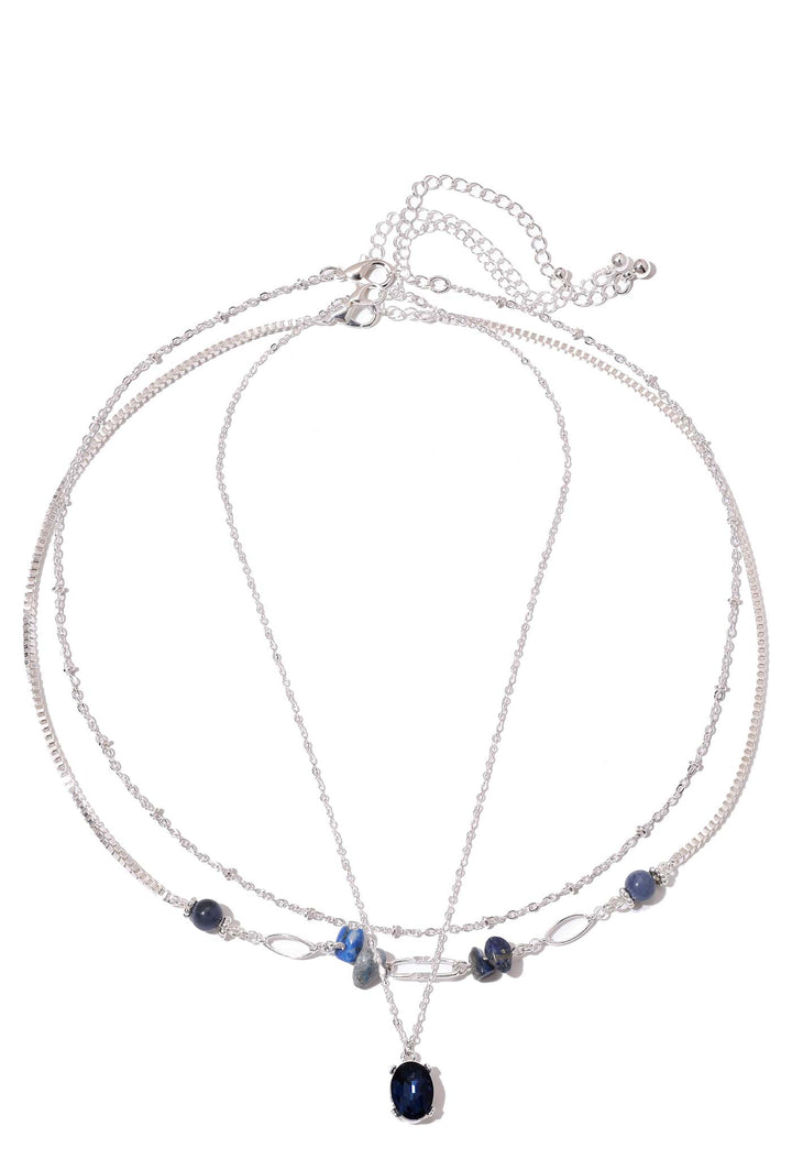 Blue Gemstone Necklace Set