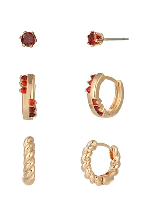 Red Cubic Zirconia Earrings