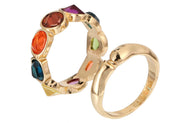Multi Colour Crystal Rings