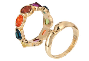 Multi Colour Crystal Rings