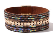 Leather & Crystal Bracelet