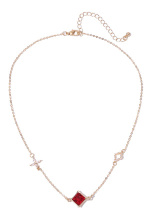 Red Cubic Zirconia Necklace