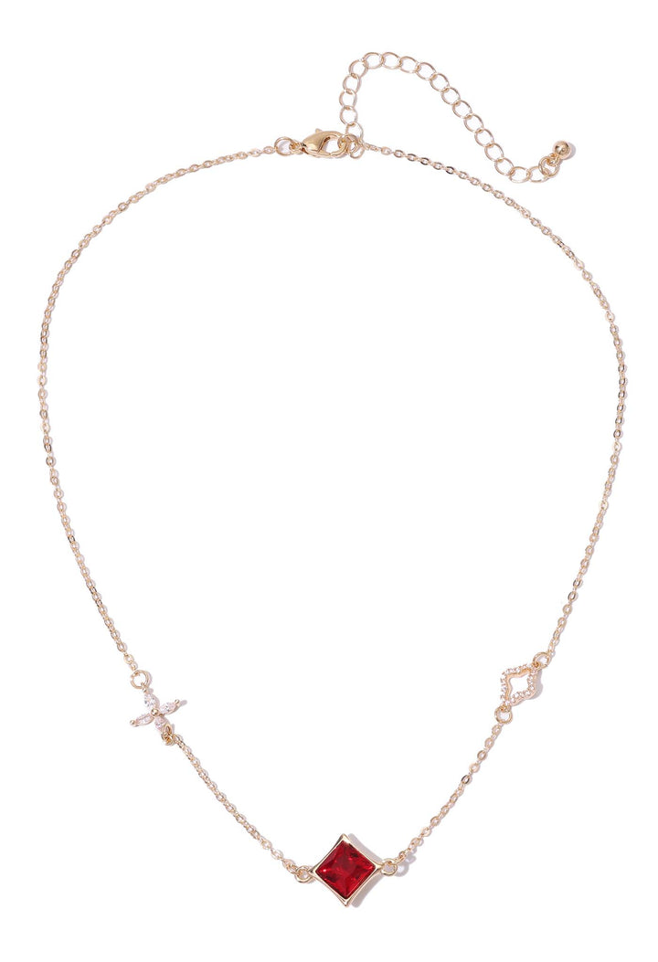 Red Cubic Zirconia Necklace
