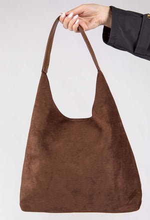 Faux Suede Shoulder Bag