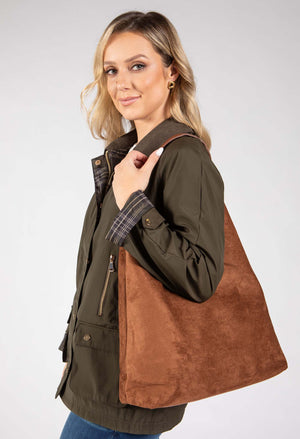 Faux Suede Shoulder Bag