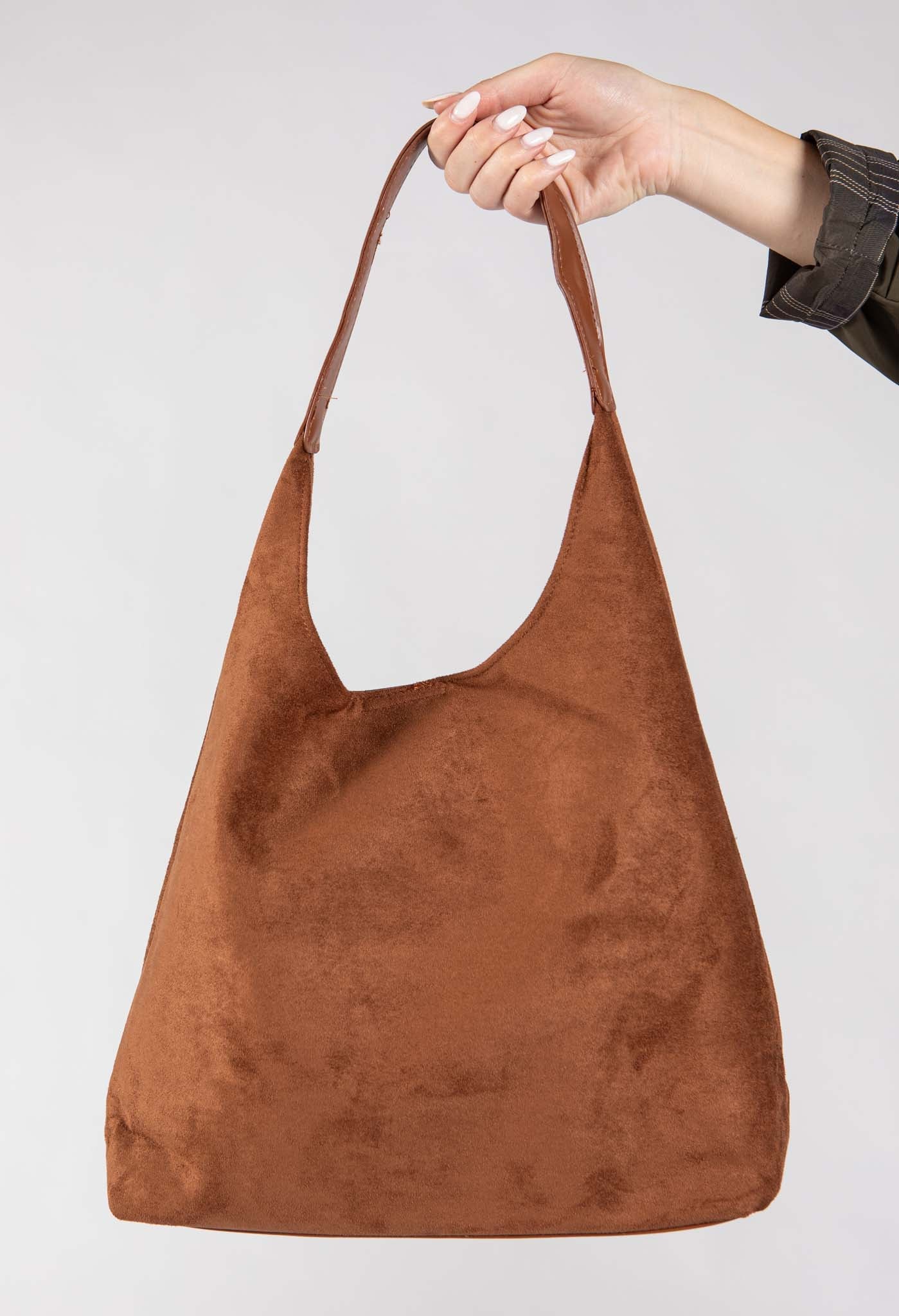 Faux Suede Shoulder Bag
