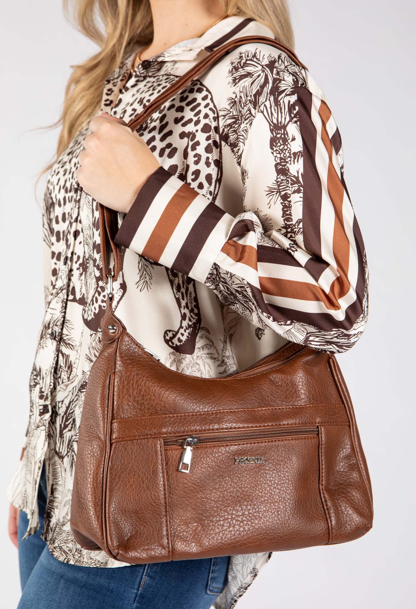 Faux Leather Crossbody Bag