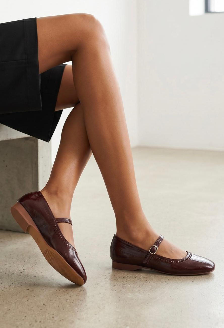 Leather Look Ribbon Ballet