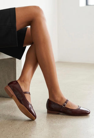Leather Look Ribbon Ballet