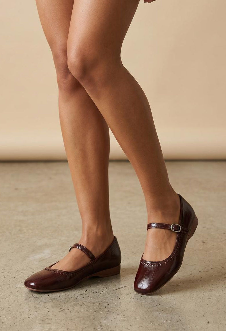 Leather Look Ribbon Ballet