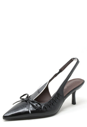 Ribbon and Bow Sling Back Heels
