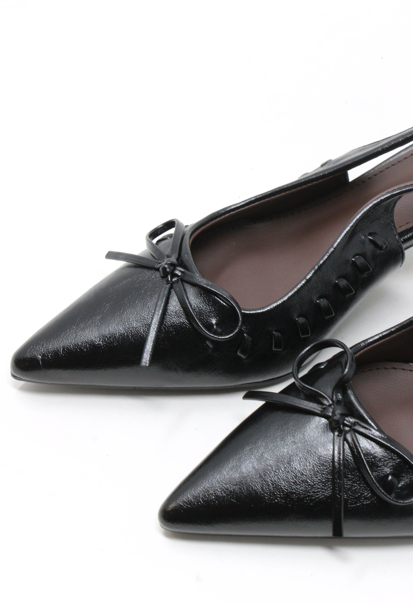 Ribbon and Bow Sling Back Heels