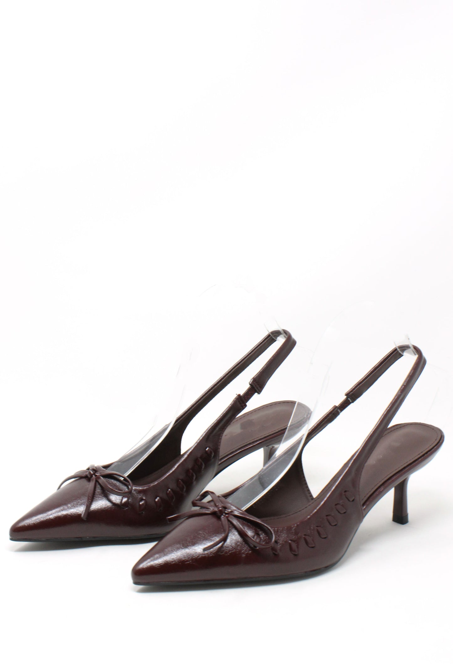 Ribbon and Bow Sling Back Heels