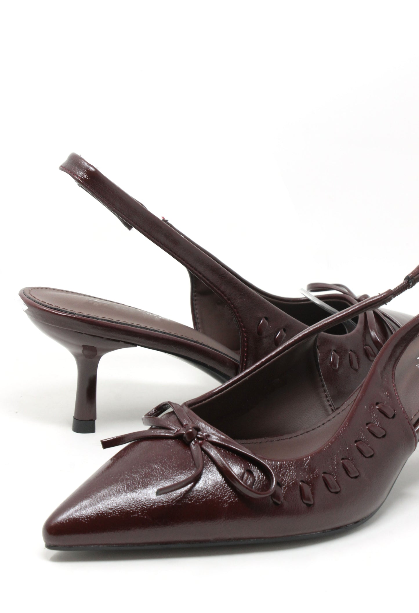 Ribbon and Bow Sling Back Heels