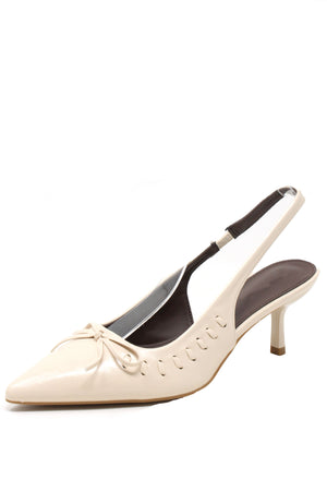Ribbon and Bow Sling Back Heels