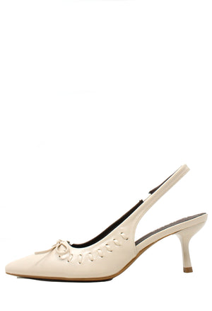 Ribbon and Bow Sling Back Heels