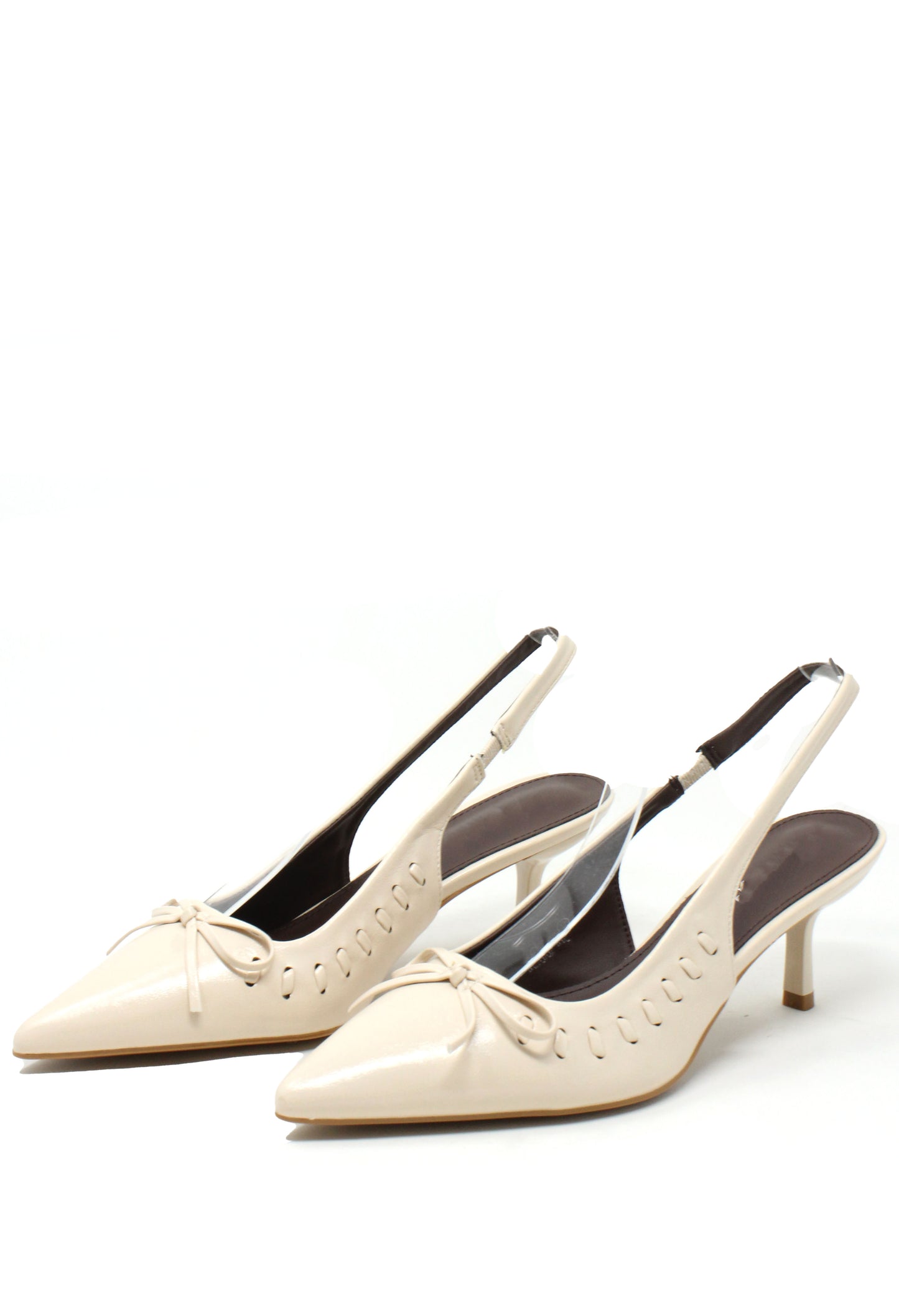 Ribbon and Bow Sling Back Heels
