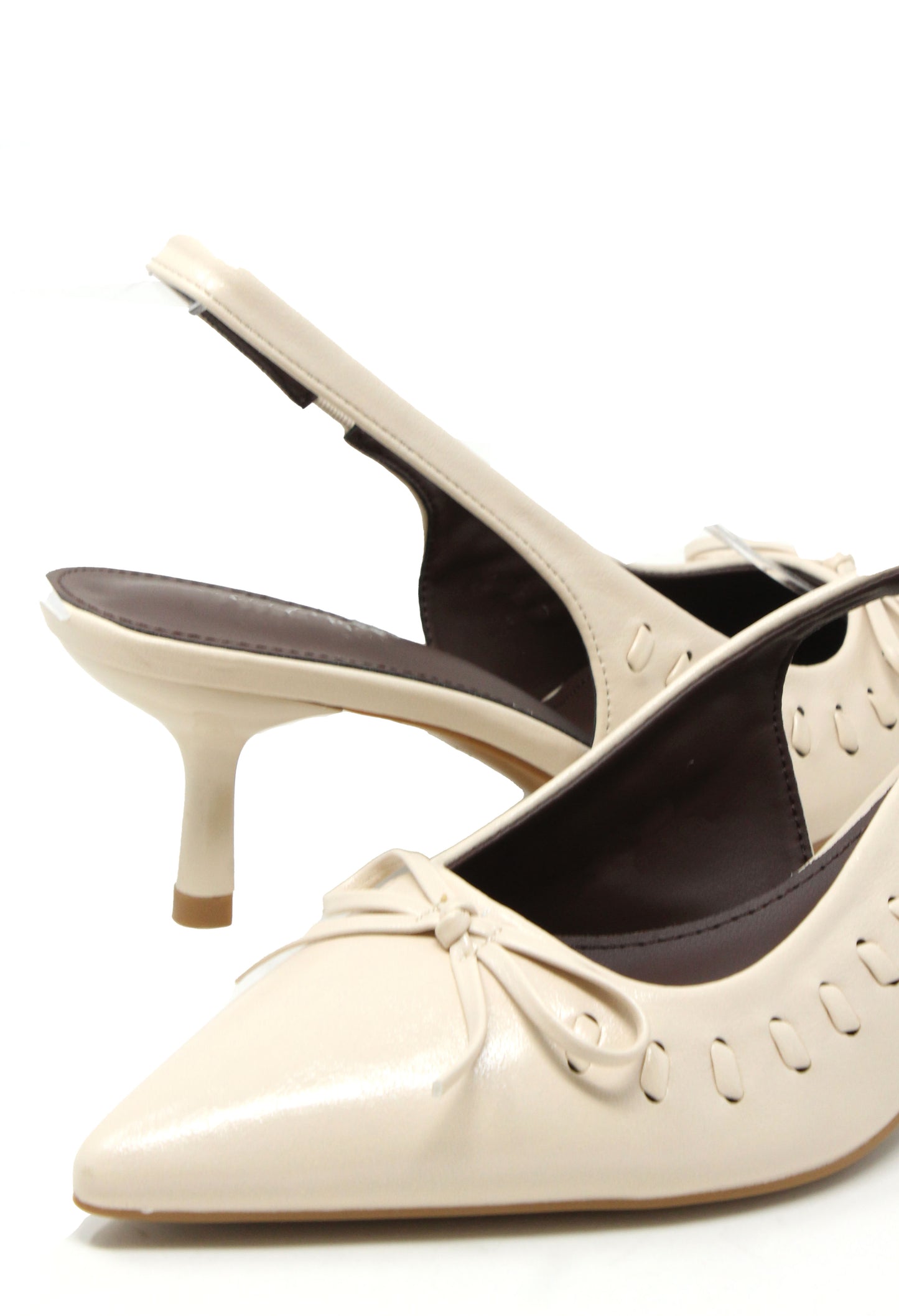 Ribbon and Bow Sling Back Heels