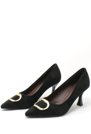 Suede Look Court Heel
