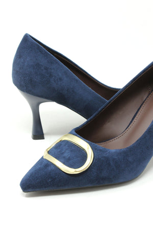 Suede Look Court Heel