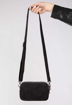 Faux Suede Crossbody Bag