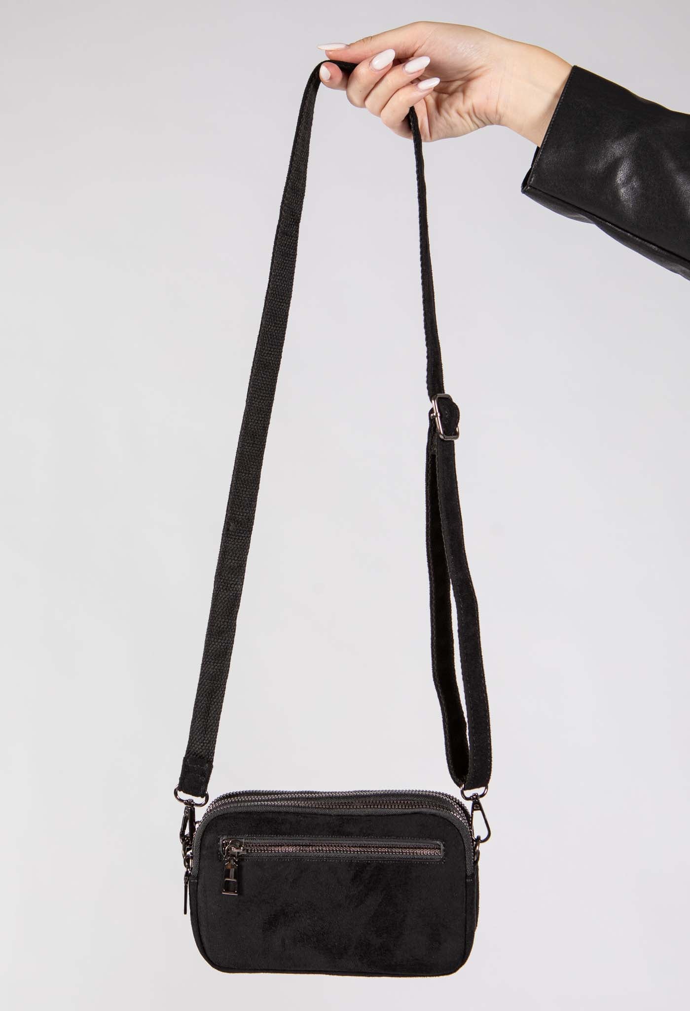 Faux Suede Crossbody Bag