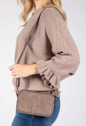 Faux Suede Crossbody Bag